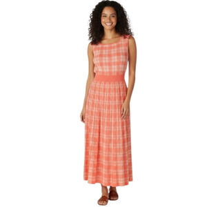Kate Spade Women Knit Long Skirt Set Size XL Peach Plaid Coastal Feminine luxury